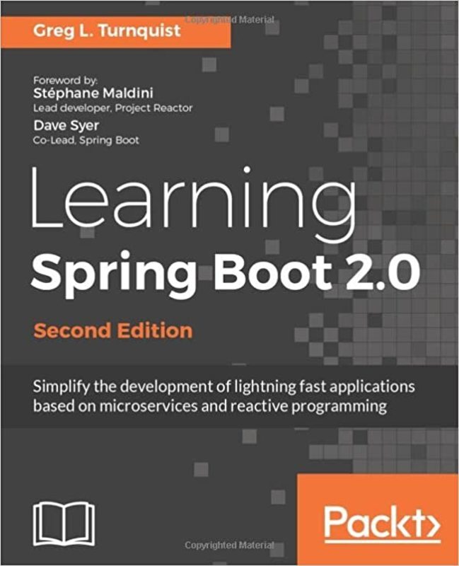 Book cover for "Learning Spring Boot 2.0" by Greg L. Turnquist