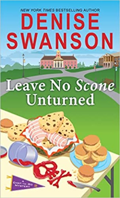 Book cover for "Leave No Scone Unturned" by Denise Swanson