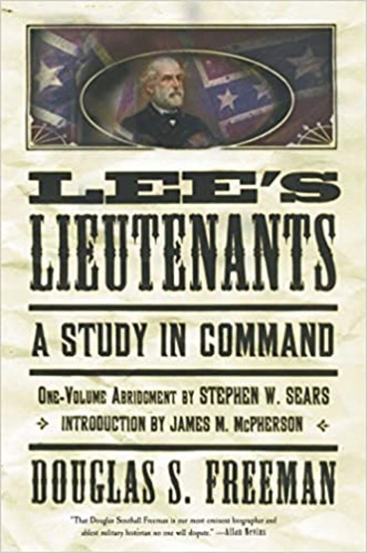 Book cover for "Lee's Lieutenants" by Douglas Southall Freeman