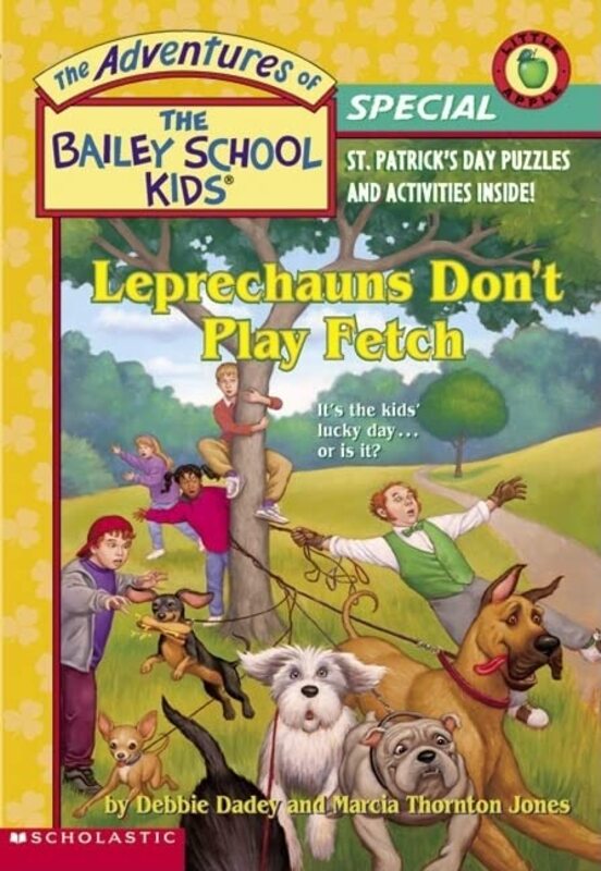 Book cover for "Leprechauns Don't Play Fetch" by Marcia Thornton Jones