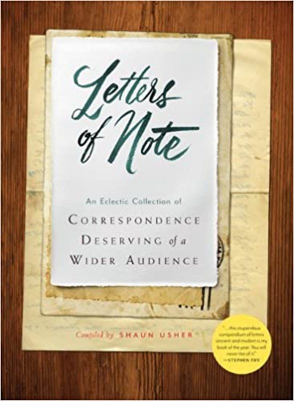 Book cover for "Letters of Note" by Shaun Usher