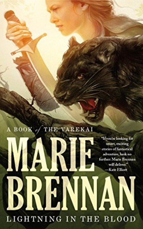Book cover for "Lightning in the Blood" by Marie Brennan
