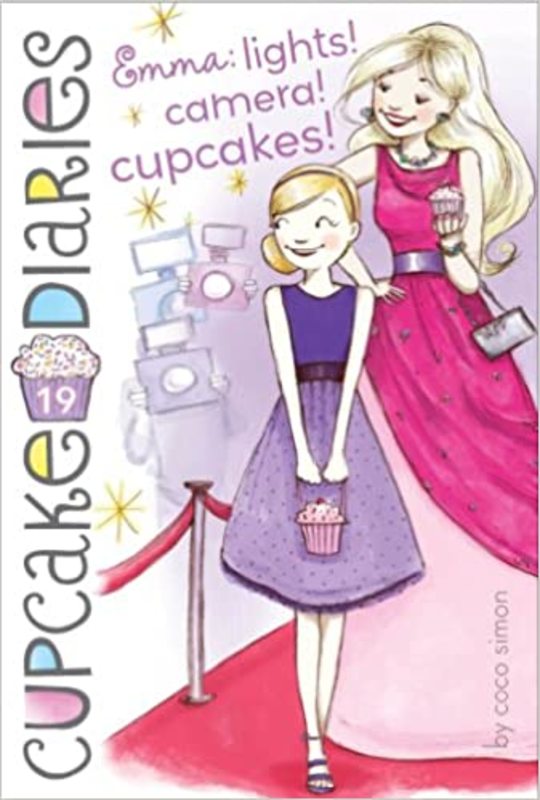 Book cover for "Emma: Lights! Camera! Cupcakes!" by Coco Simon