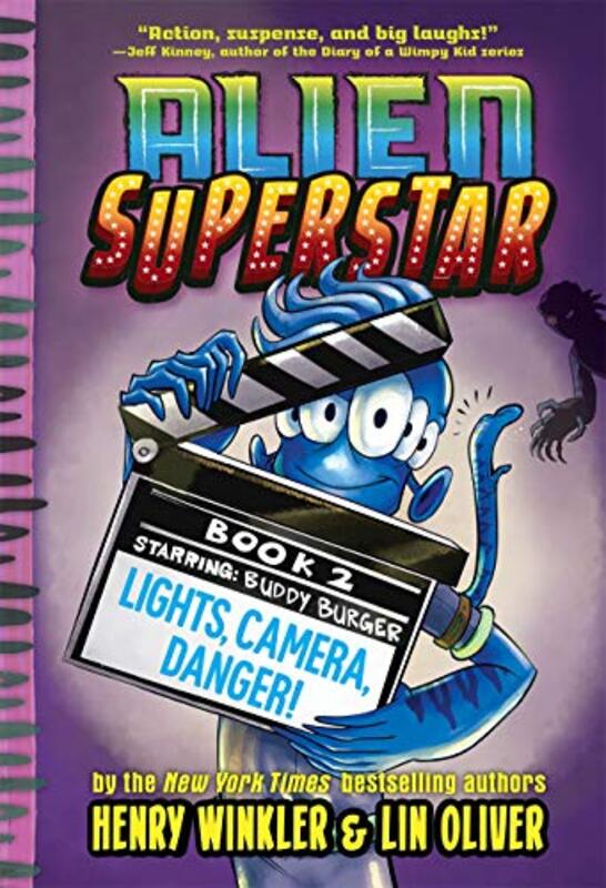 Book cover for "Lights, Camera, Danger!" by Henry Winkler