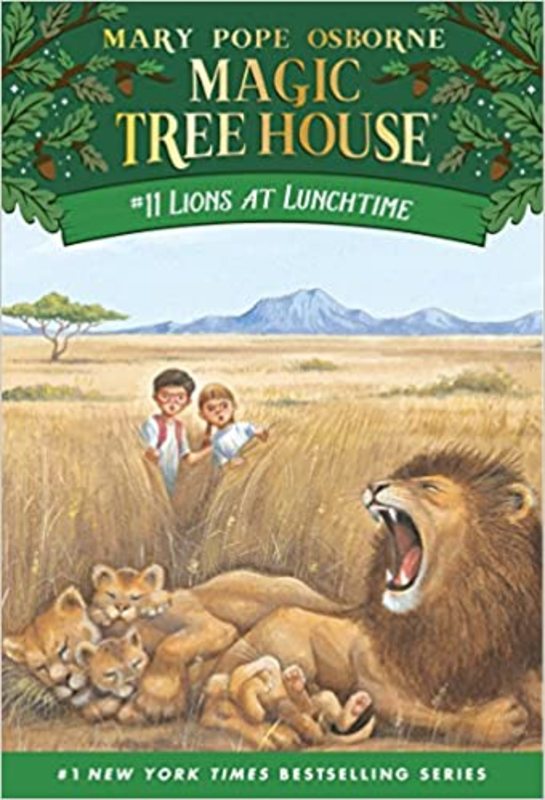 Book cover for "Lions at Lunchtime / Lions on the Loose" by Mary Pope Osborne