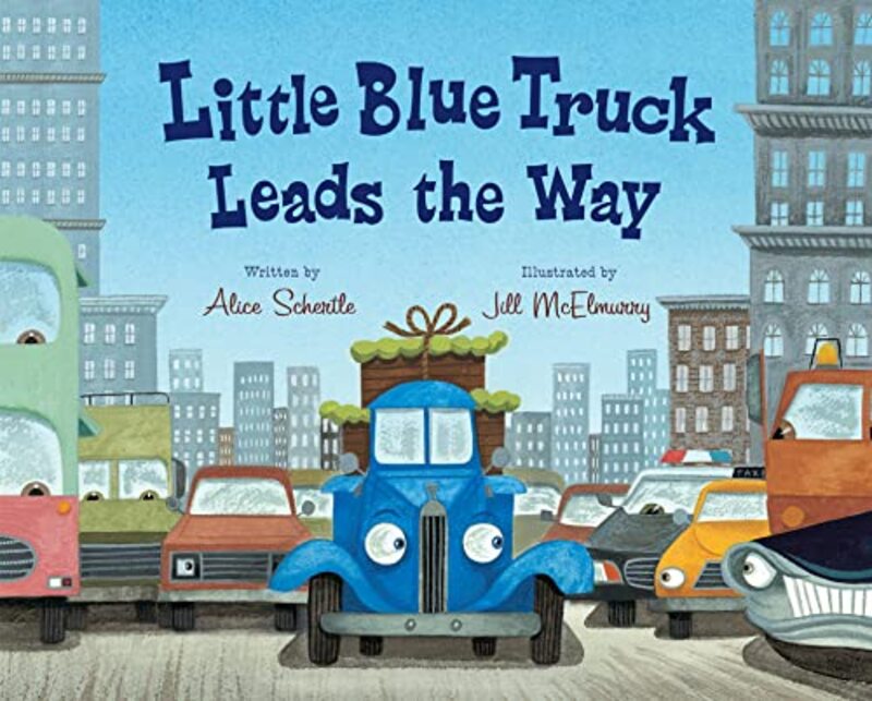 Book cover for "Little Blue Truck Leads the Way" by Alice Schertle