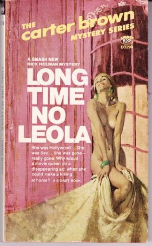 Book cover for "Long Time No Leola" by Carter Brown