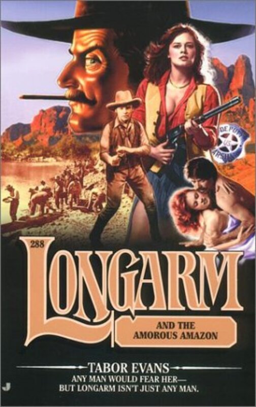 Book cover for "Longarm and the Amorous Amazon" by Tabor Evans
