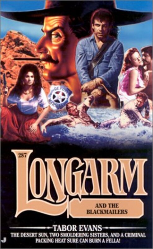 Book cover for "Longarm and the Blackmailers" by Tabor Evans