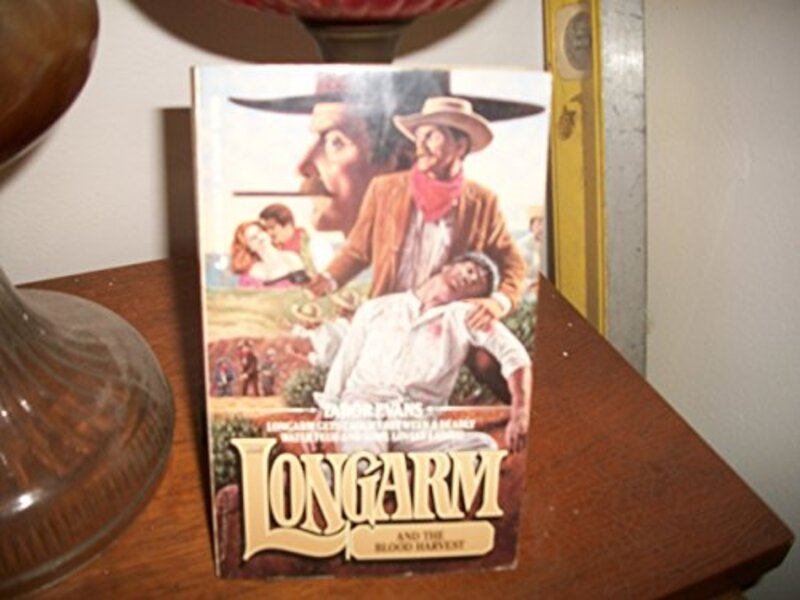 Book cover for "Longarm and the Blood Harvest" by Tabor Evans