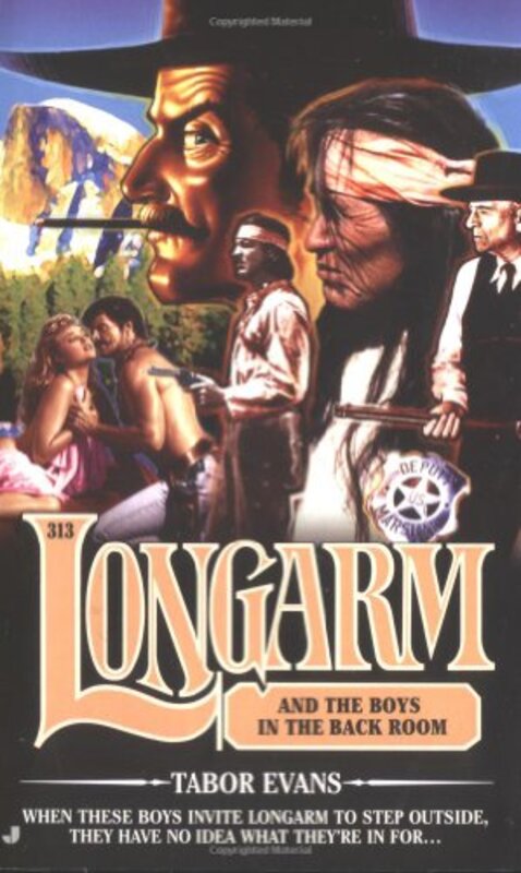 Book cover for "Longarm and the Boys in the Back Room" by Tabor Evans