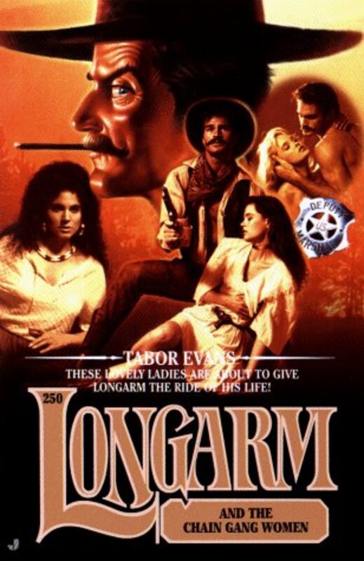 Book cover for "Longarm and the Chain Gang Women" by Tabor Evans