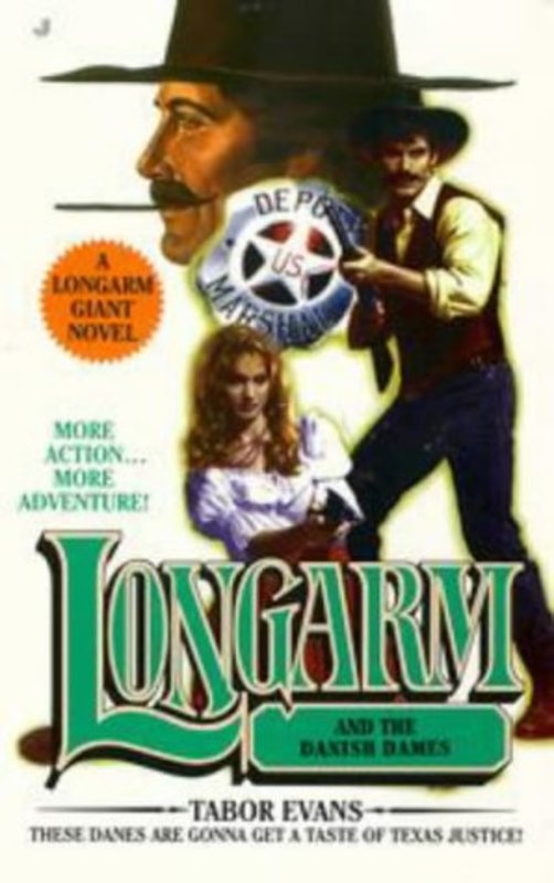 Book cover for "Longarm and the Danish Dames" by Tabor Evans