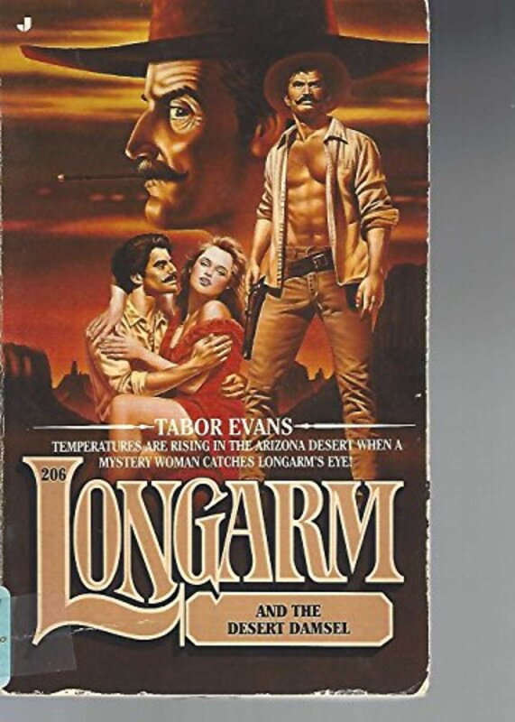 Book cover for "Longarm and the Desert Damsel" by Tabor Evans