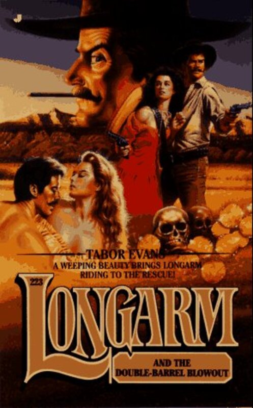Book cover for "Longarm and the Double-barrel Blowout" by Tabor Evans