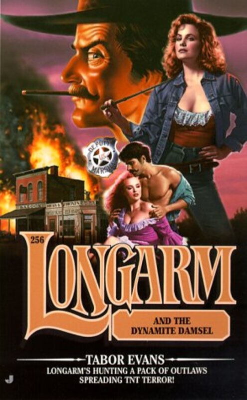 Book cover for "Longarm and the Dynamite Damsel" by Tabor Evans