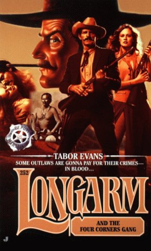 Book cover for "Longarm and the Four Corners Gang" by Tabor Evans