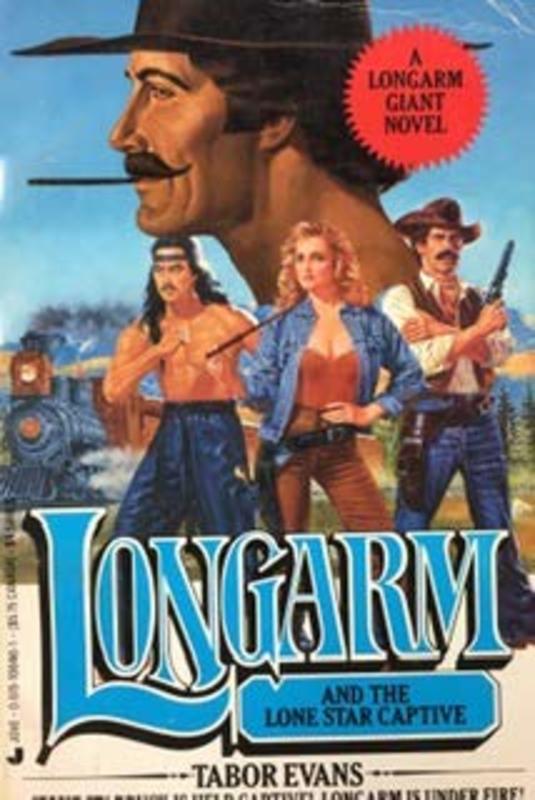 Book cover for "Longarm and the Lone Star Captive" by Tabor Evans