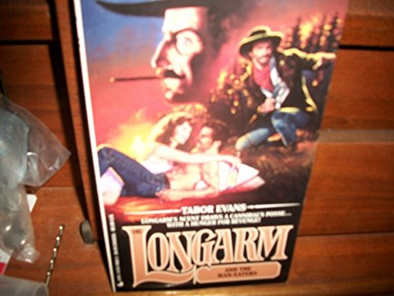 Book cover for "Longarm and the Man-Eaters" by Tabor Evans