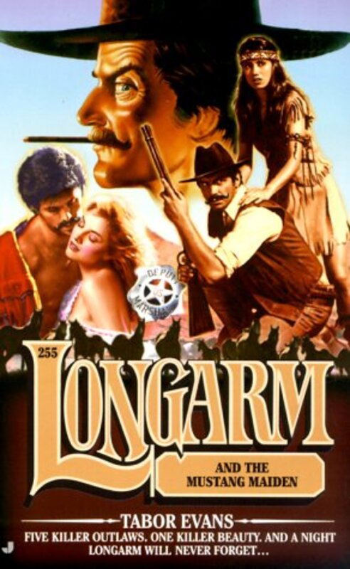 Book cover for "Longarm and the Mustang Maiden" by Tabor Evans