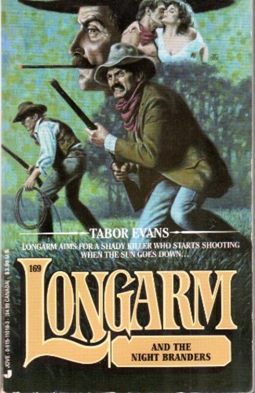 Book cover for "Longarm and the Night Branders" by Tabor Evans