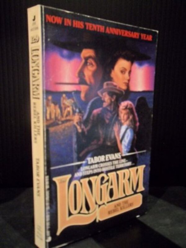 Book cover for "Longarm and the Rebel Killers" by Tabor Evans