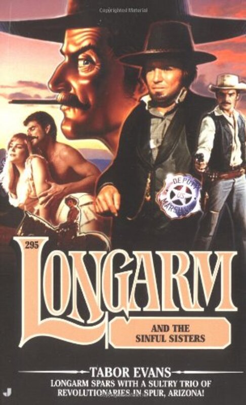 Book cover for "Longarm and the Sinful Sisters" by Tabor Evans