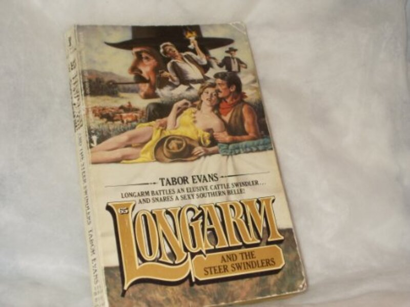 Book cover for "Longarm and the Steer Swindlers" by Tabor Evans