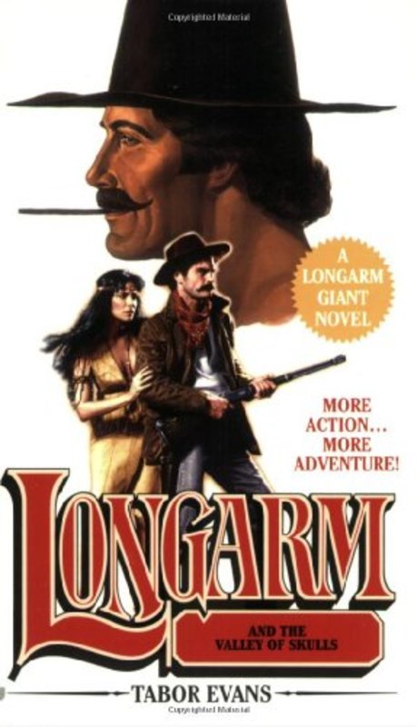 Book cover for "Longarm and the Valley of Skulls" by Tabor Evans