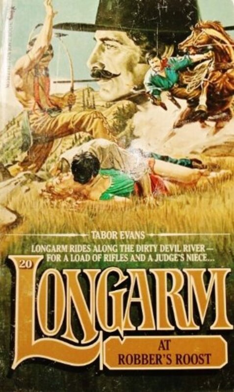 Book cover for "Longarm at Robber's Roost" by Tabor Evans