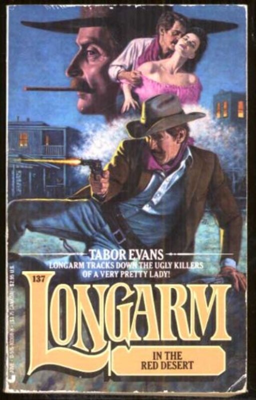 Book cover for "Longarm in the Red Desert" by Tabor Evans