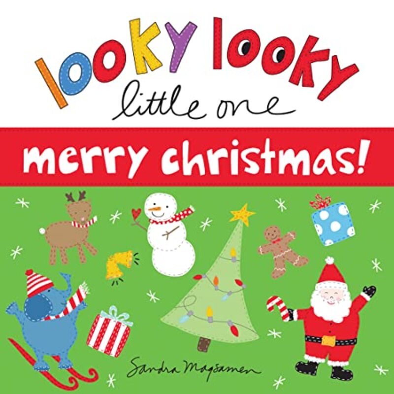 Book cover for "Looky Looky Little One Merry Christmas" by Sandra Magsamen