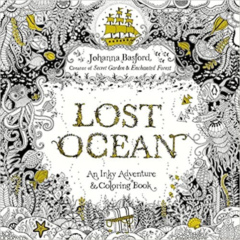 Book cover for "Lost Ocean" by Johanna Basford