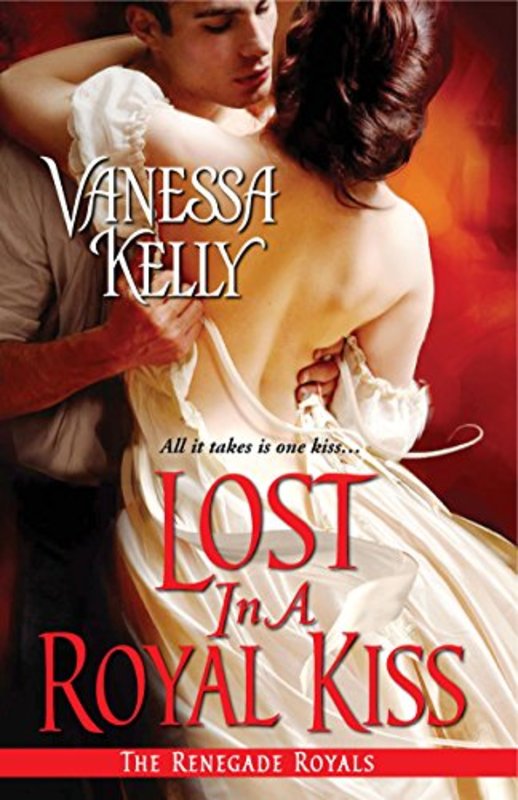 Book cover for "Lost in a Royal Kiss" by Vanessa Kelly