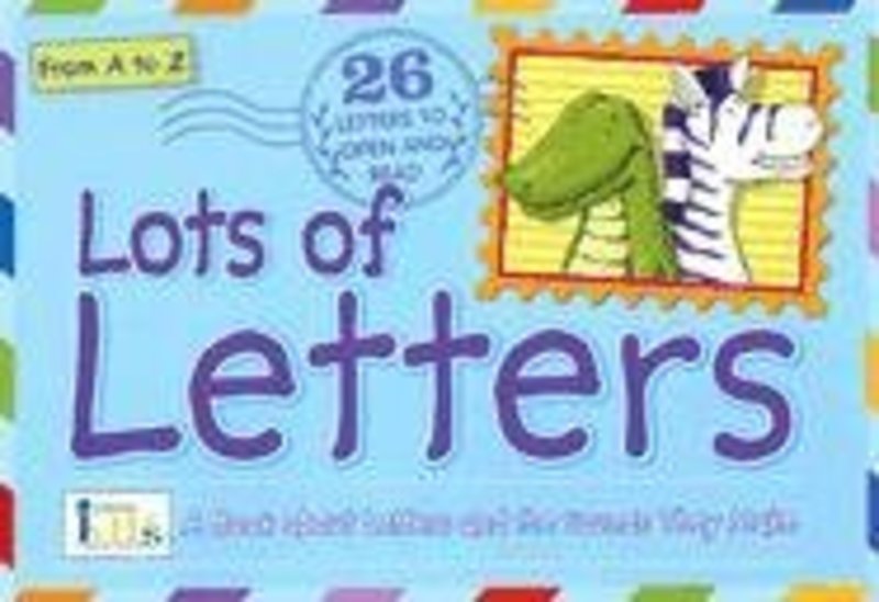 Book cover for "Lots of Letters" by Tish Rabe