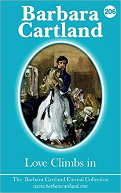Book cover for "Love Climbs In" by Barbara Cartland