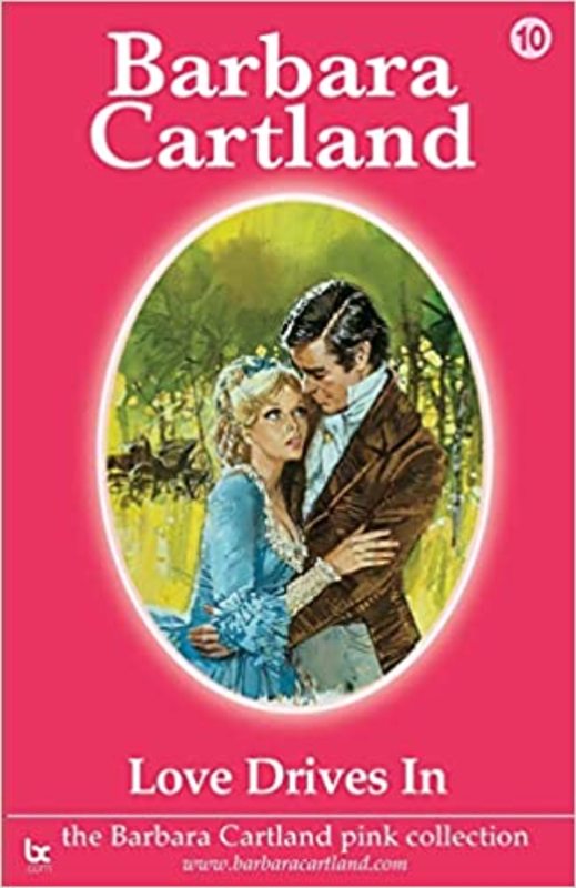 Book cover for "Love Drives in" by Barbara Cartland
