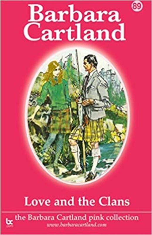 Book cover for "Love and the Clans" by Barbara Cartland