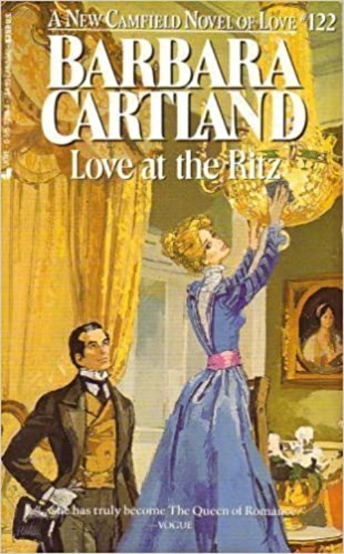Book cover for "Love at the Ritz" by Barbara Cartland