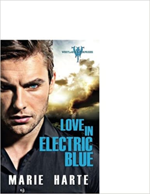 Book cover for "Love in Electric Blue" by Marie Harte
