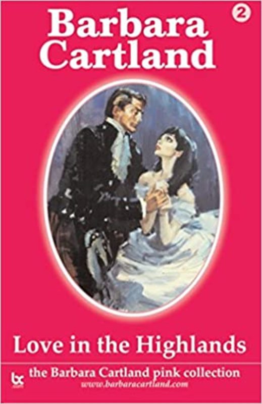Book cover for "Love in the Highlands" by Barbara Cartland