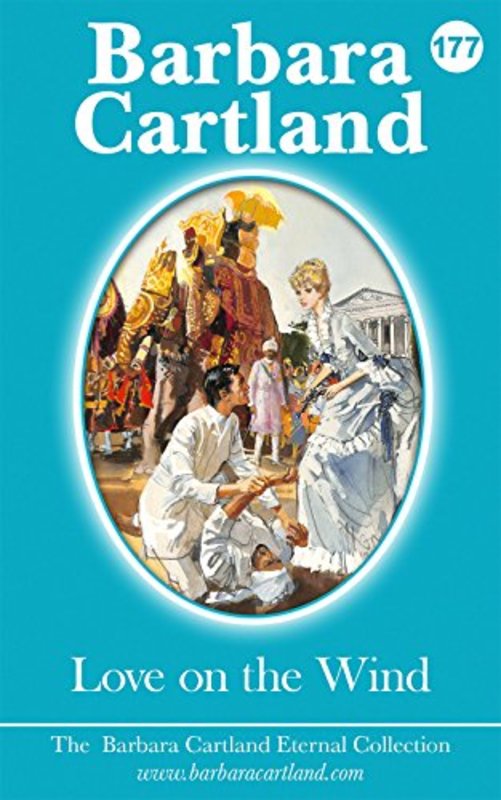 Book cover for "Love on the Wind" by Barbara Cartland