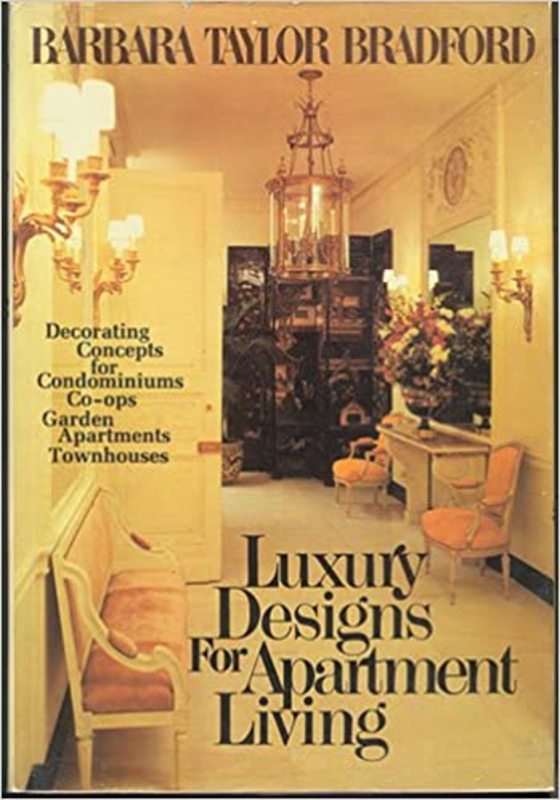 Book cover for "Luxury Designs for Apartment Living" by Barbara Taylor Bradford