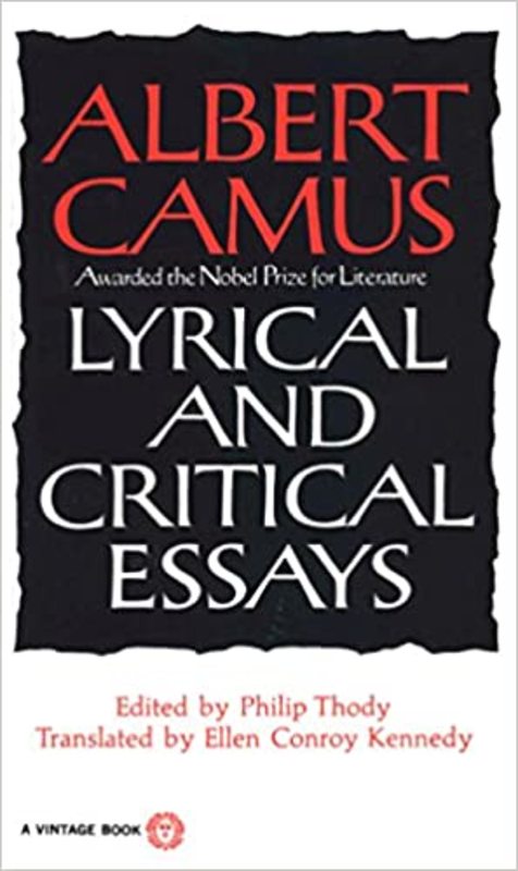 Book cover for "Lyrical and Critical Essays" by Albert Camus