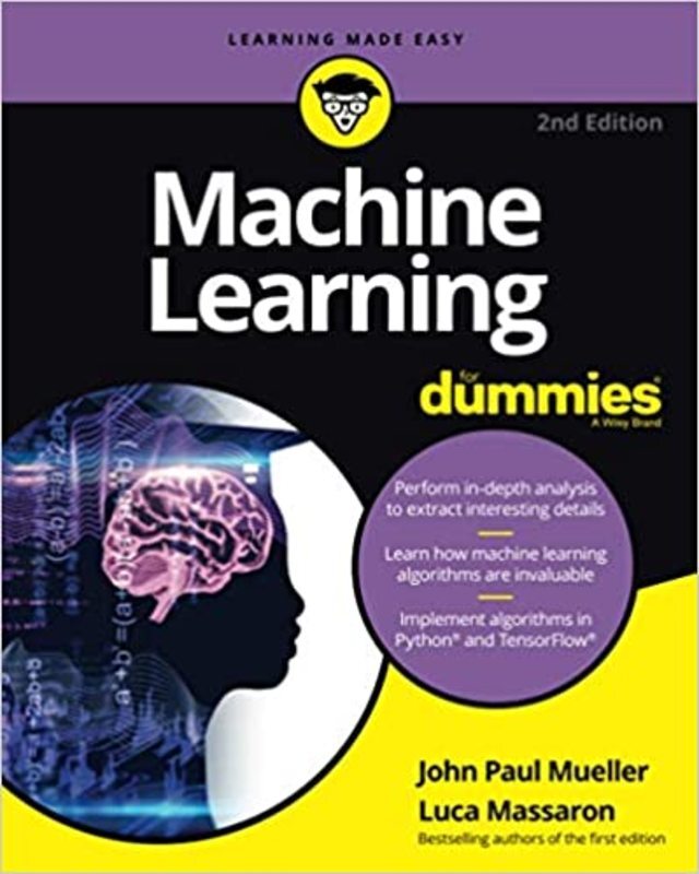 Book cover for "Machine Learning For Dummies" by John Paul Mueller