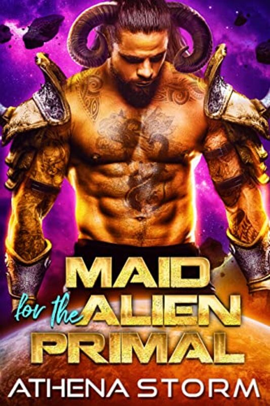 Book cover for "Maid For The Alien Primal" by Athena Storm