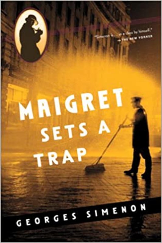 Book cover for "Maigret Sets a Trap" by Georges Simenon
