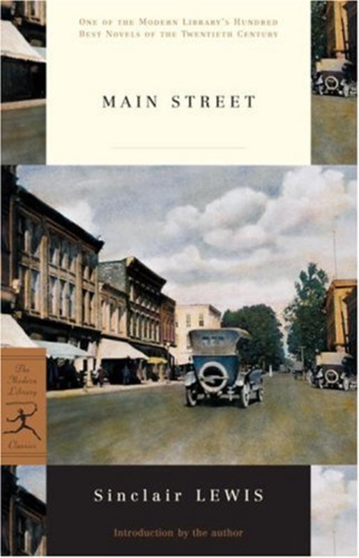 Book cover for "Main Street" by Sinclair Lewis