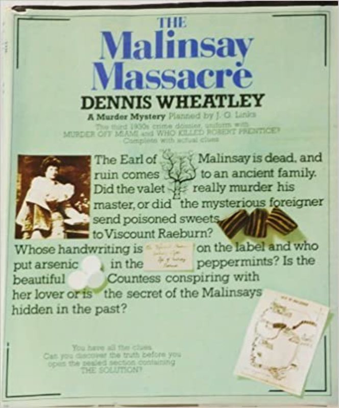 Book cover for "Malinsay Massacre" by Dennis Wheatley