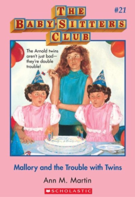 Book cover for "Mallory and the Trouble With Twins" by Ann M. Martin